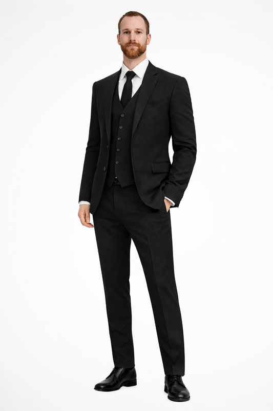 Cassius | Suit Black Slim Fit Three-Piece for Men