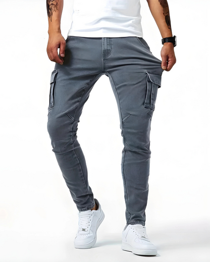 Orson | Cargo Jeans Light Blue Denim Skinny Stretch for Men