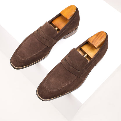 Hugo | Loafers Navy Suede Penny Slip-On for Men