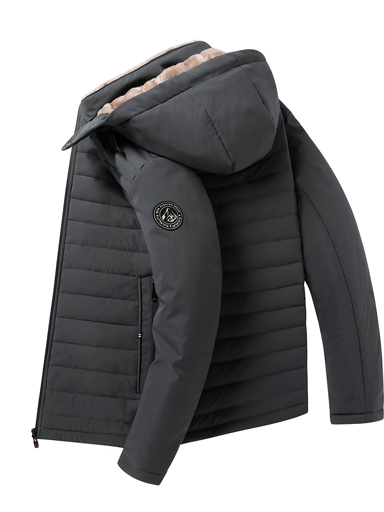 Sybil | Hooded Coat Black Fleece-Lined Insulated for Women
