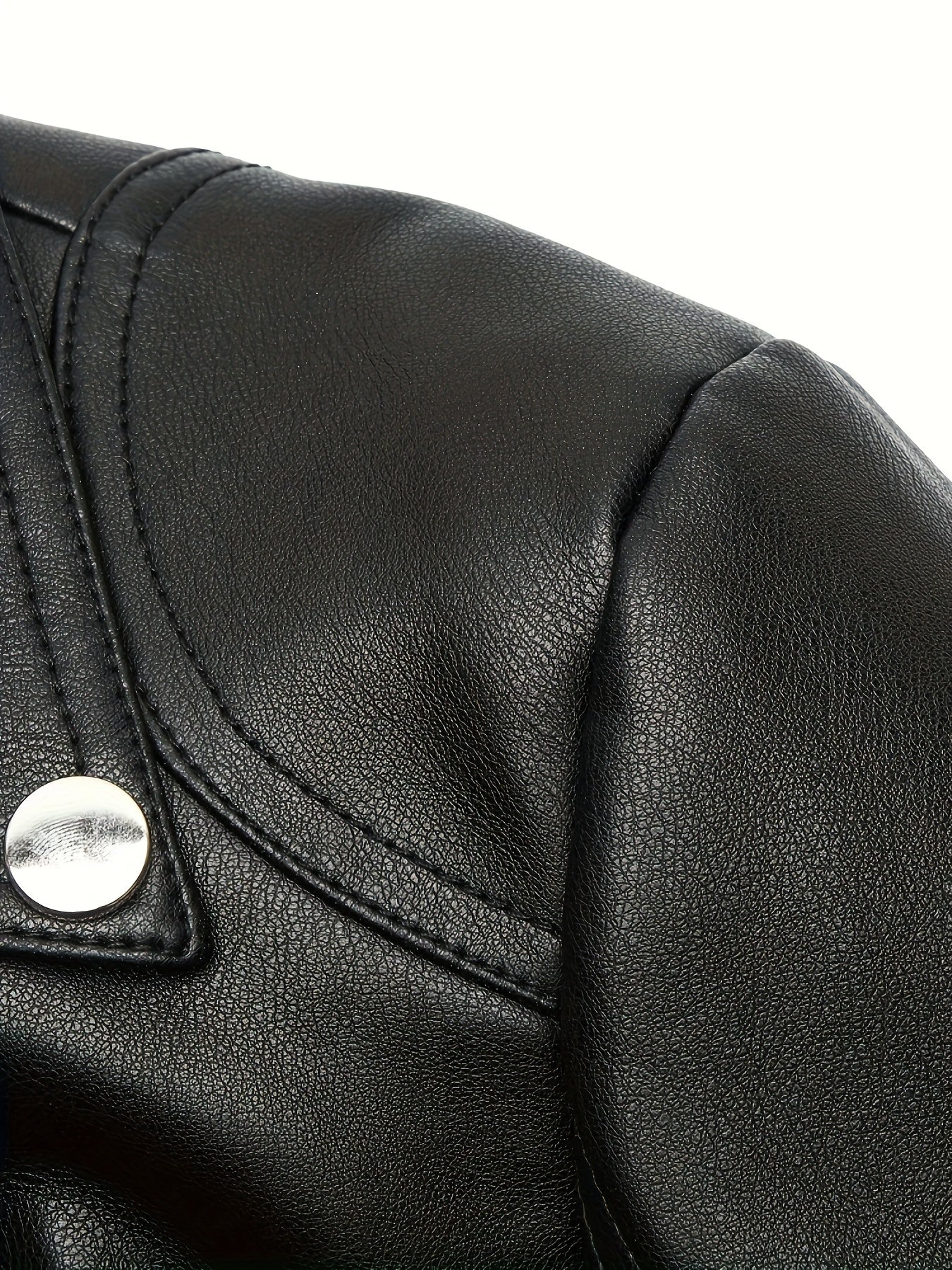 Briony | Biker Jacket Black Faux Leather Asymmetric Zip for Women