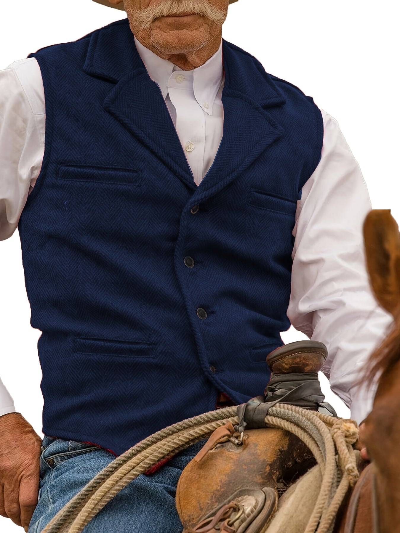 Etta | Waistcoat Brown Herringbone Tweed Notched Lapel for Women