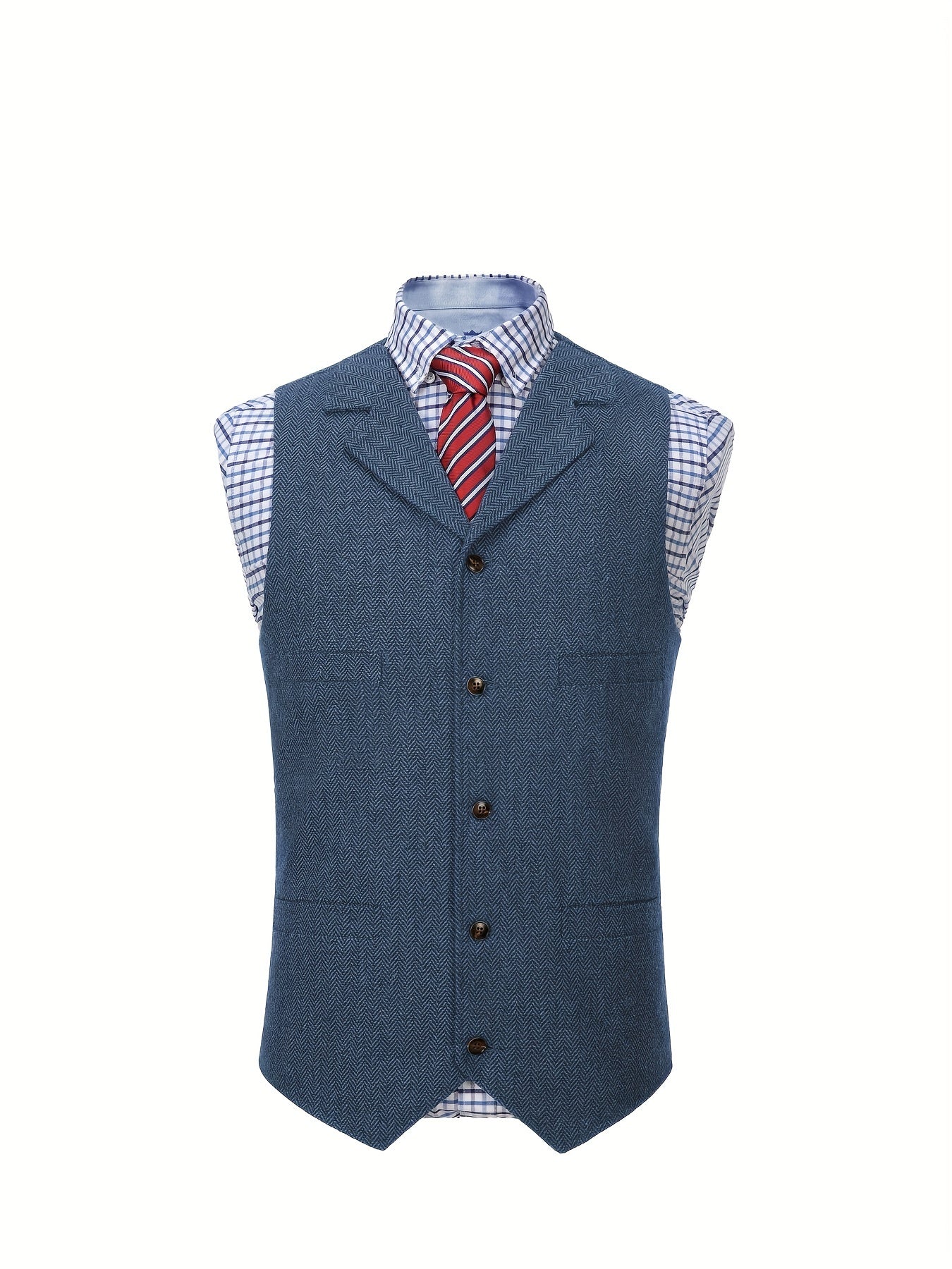 Etta | Waistcoat Brown Herringbone Tweed Notched Lapel for Women