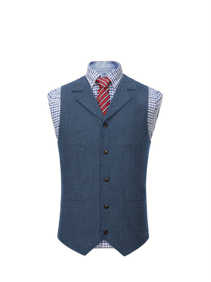Etta | Waistcoat Brown Herringbone Tweed Notched Lapel for Women