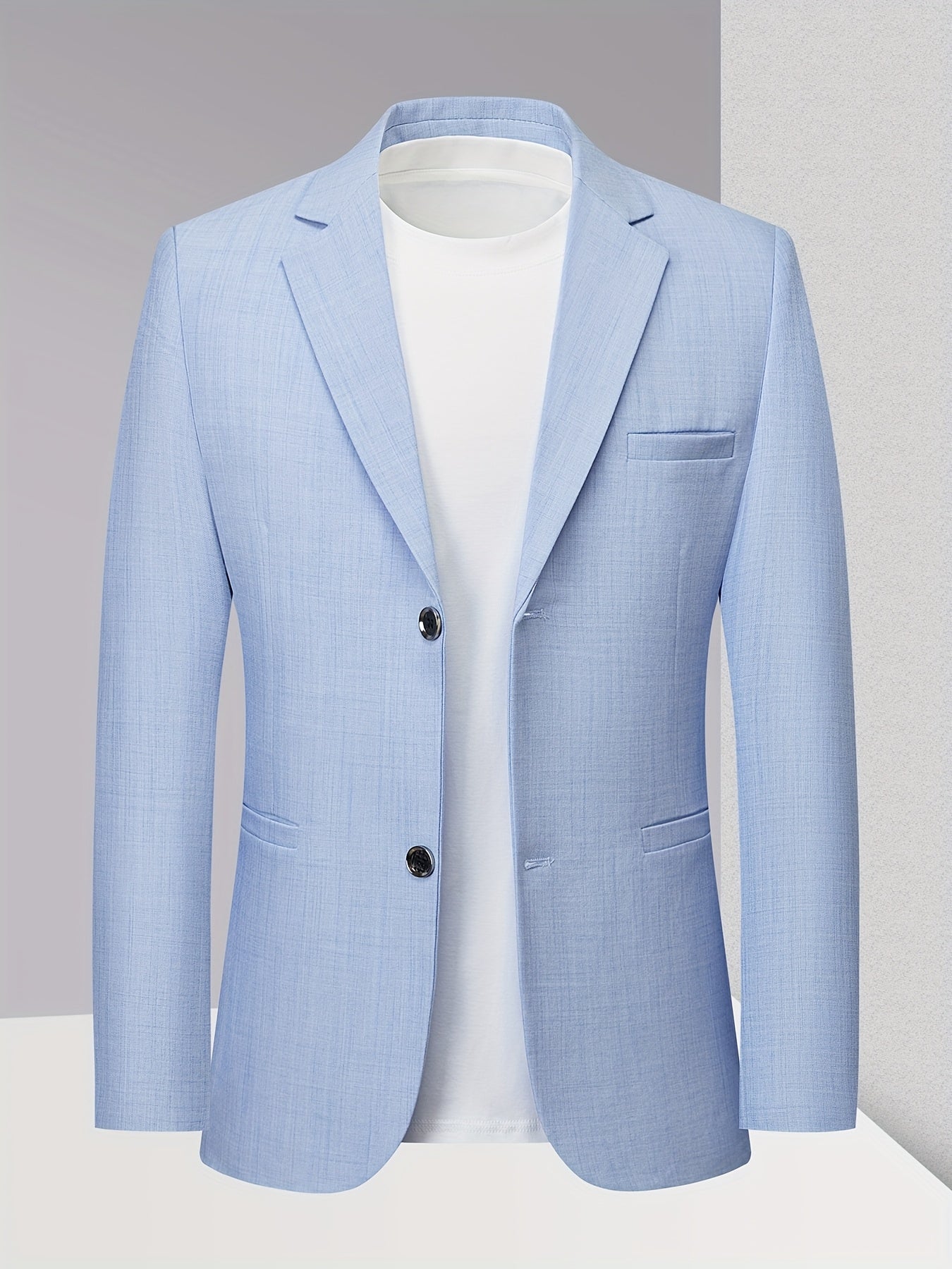 Monty | Blazer Beige Linen-Look Textured Single-Breasted for Men