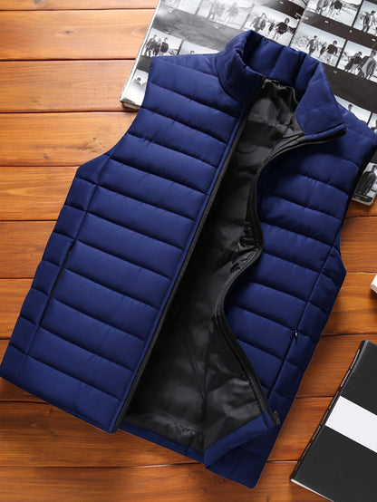 Juniper | Quilted Gilet Olive Green Stand Collar Lightweight for Women