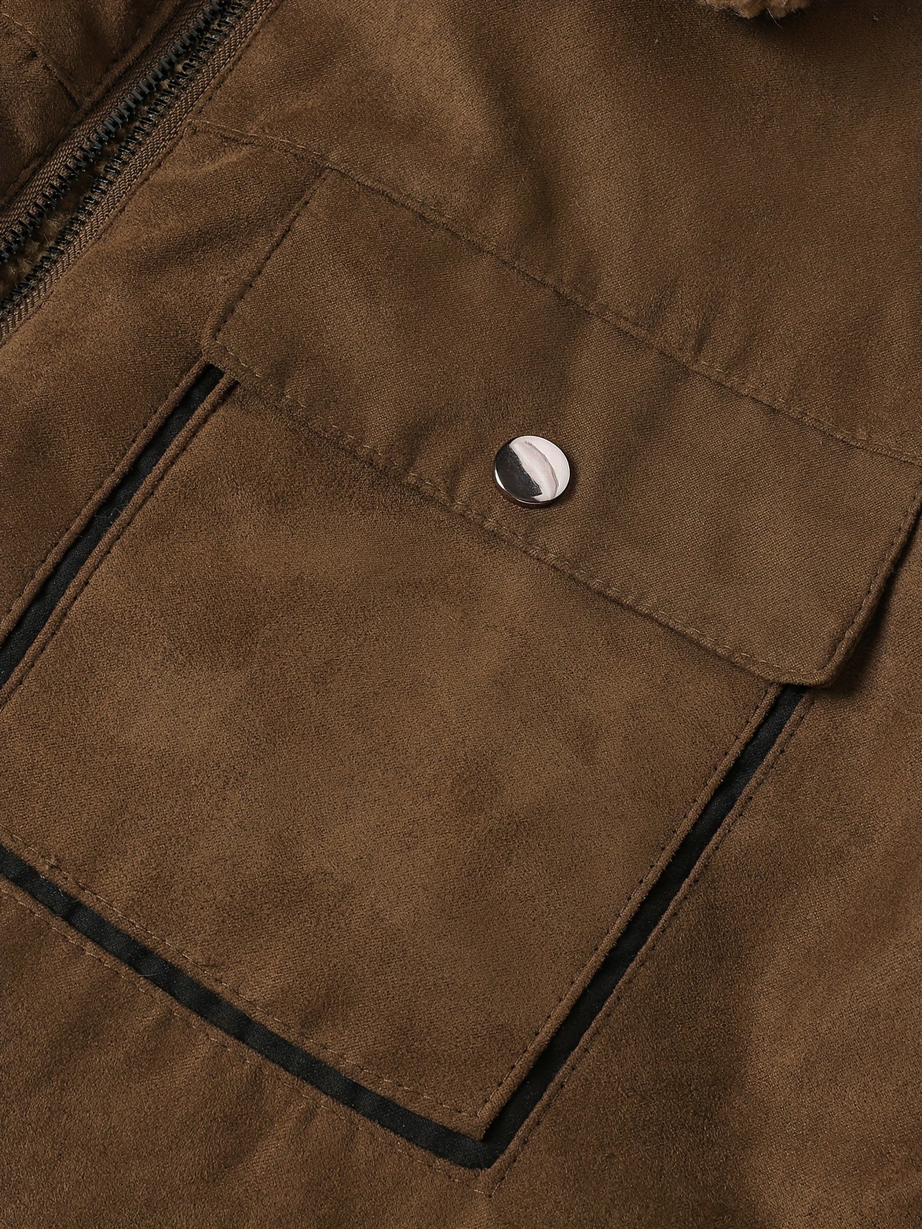 Jessamine | Trucker Jacket Brown Faux Suede Sherpa-Lined for Women