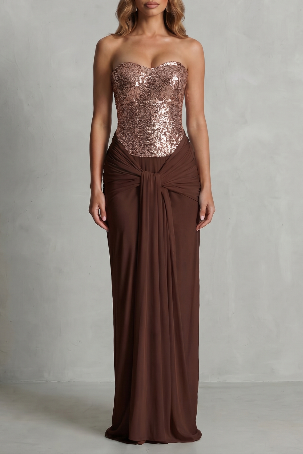 Camellia | Maxi Wedding Dress White Embellished Corset Draped for Women