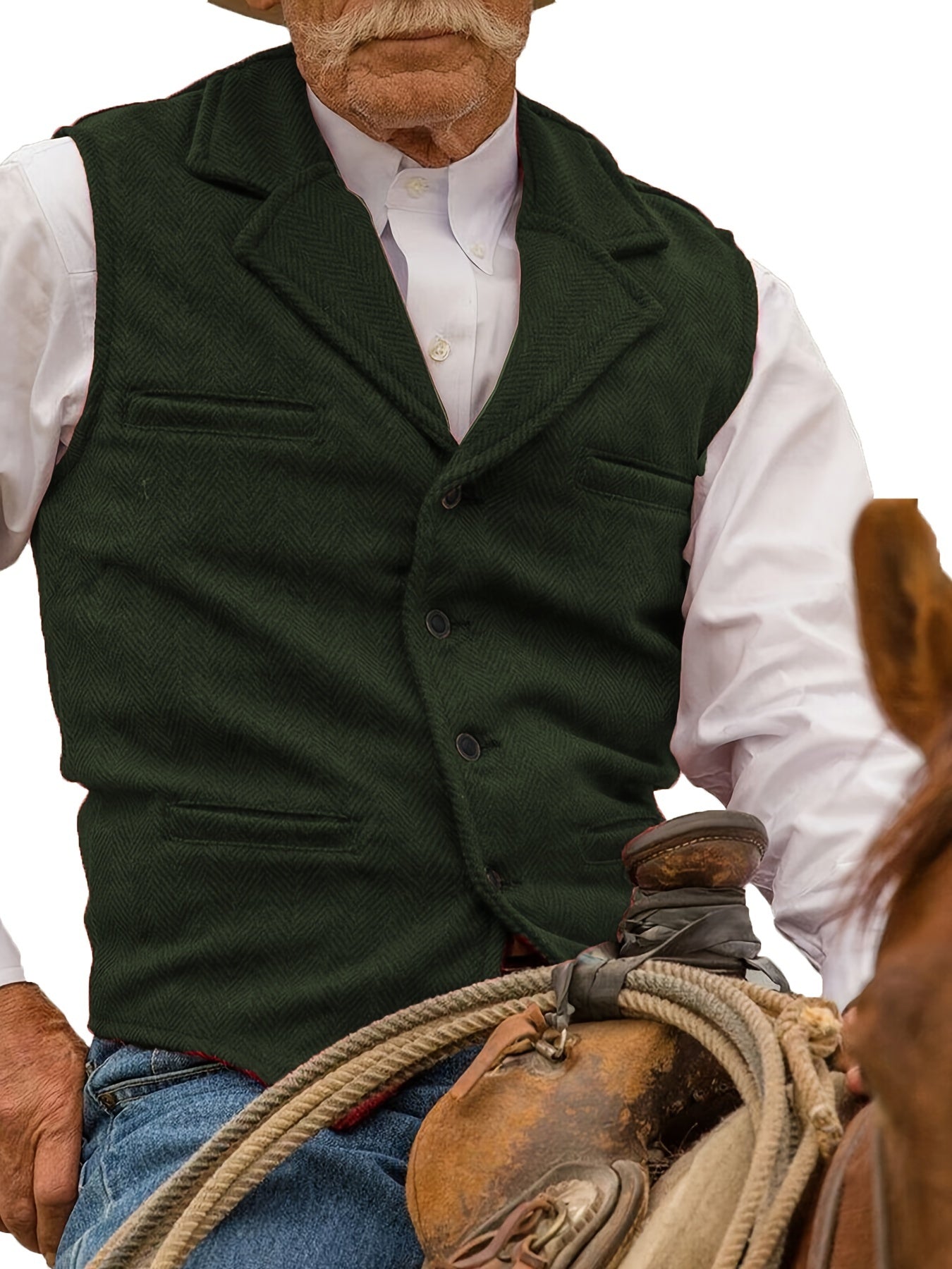 Etta | Waistcoat Brown Herringbone Tweed Notched Lapel for Women