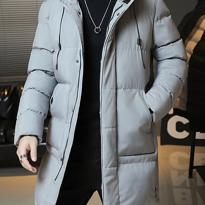 Wilhelmina | Longline Puffer Coat Black Hooded Quilted for Women