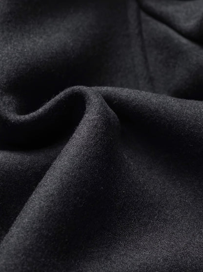 Winifred | Tailored Overcoat Black Wool Blend Single-Breasted for Women
