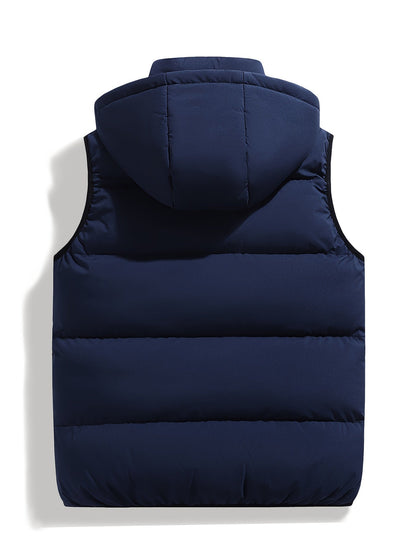 Ianthe | Puffer Gilet Navy Blue Hooded Padded for Women