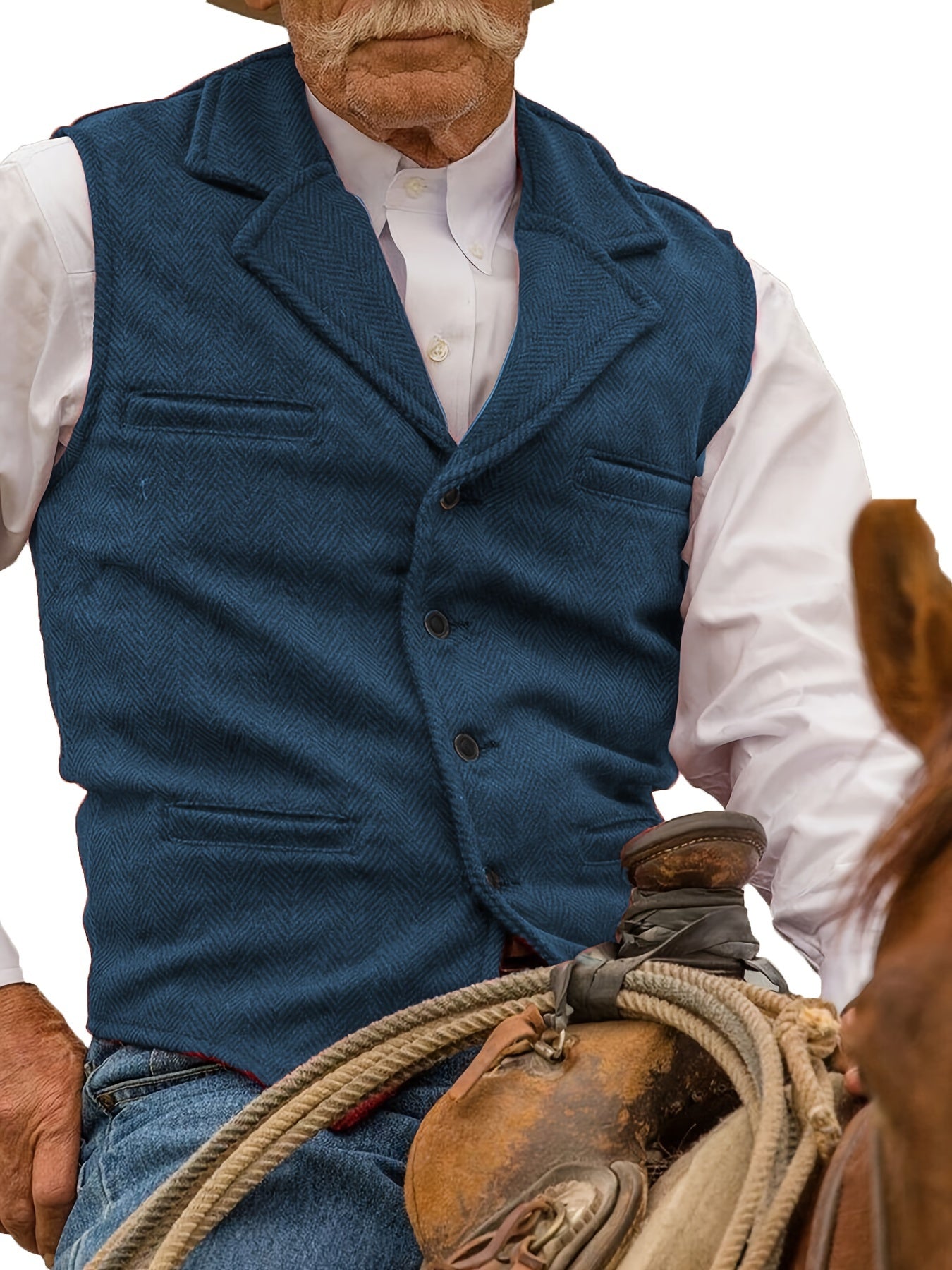 Etta | Waistcoat Brown Herringbone Tweed Notched Lapel for Women