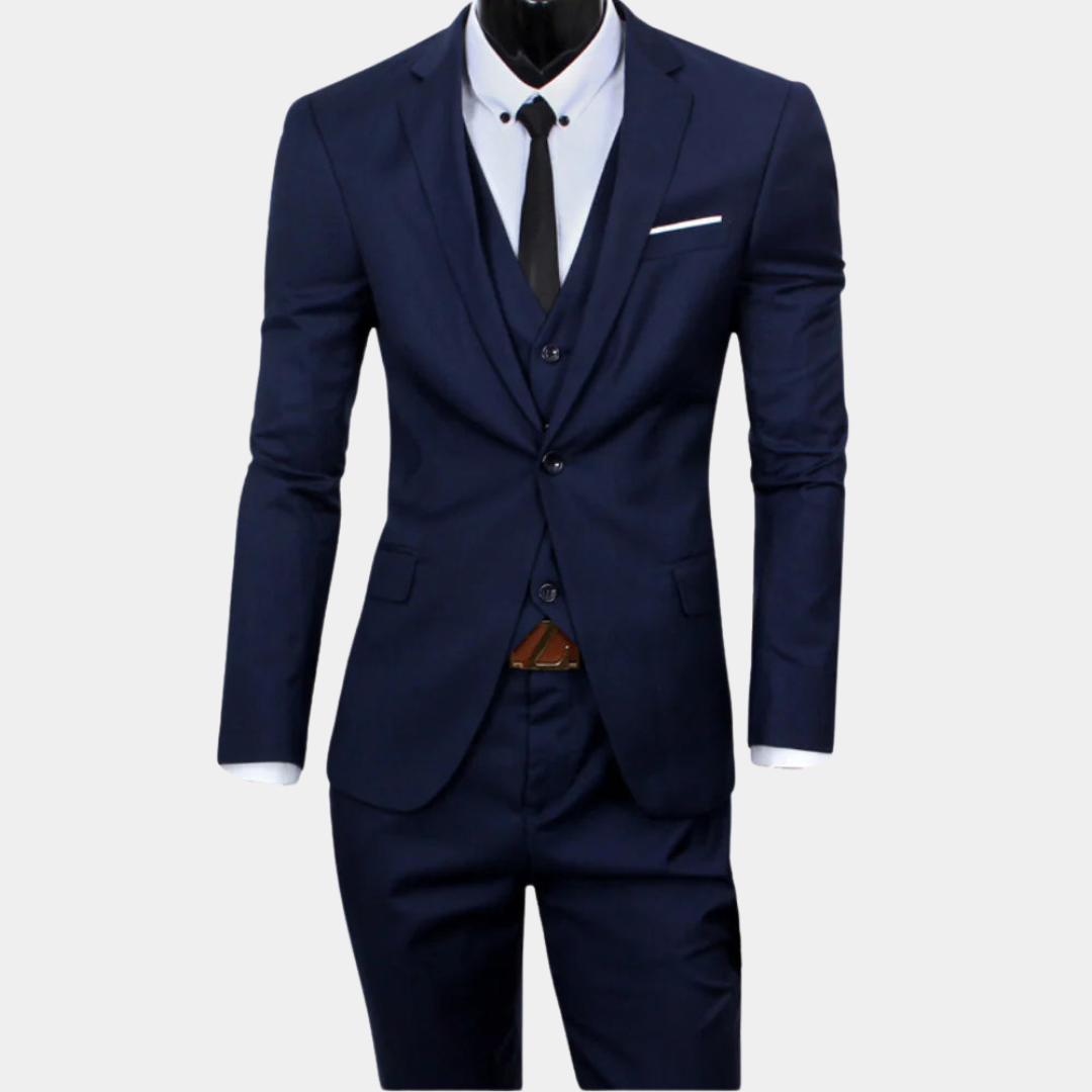 Dorian | Three-Piece Suit Burgundy Slim Fit Notch Lapel for Men