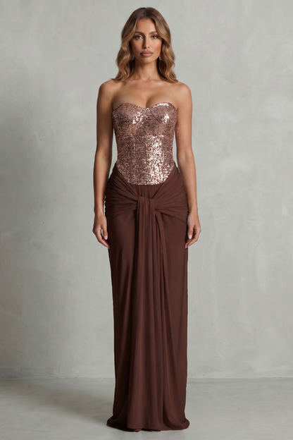 Camellia | Maxi Wedding Dress White Embellished Corset Draped for Women