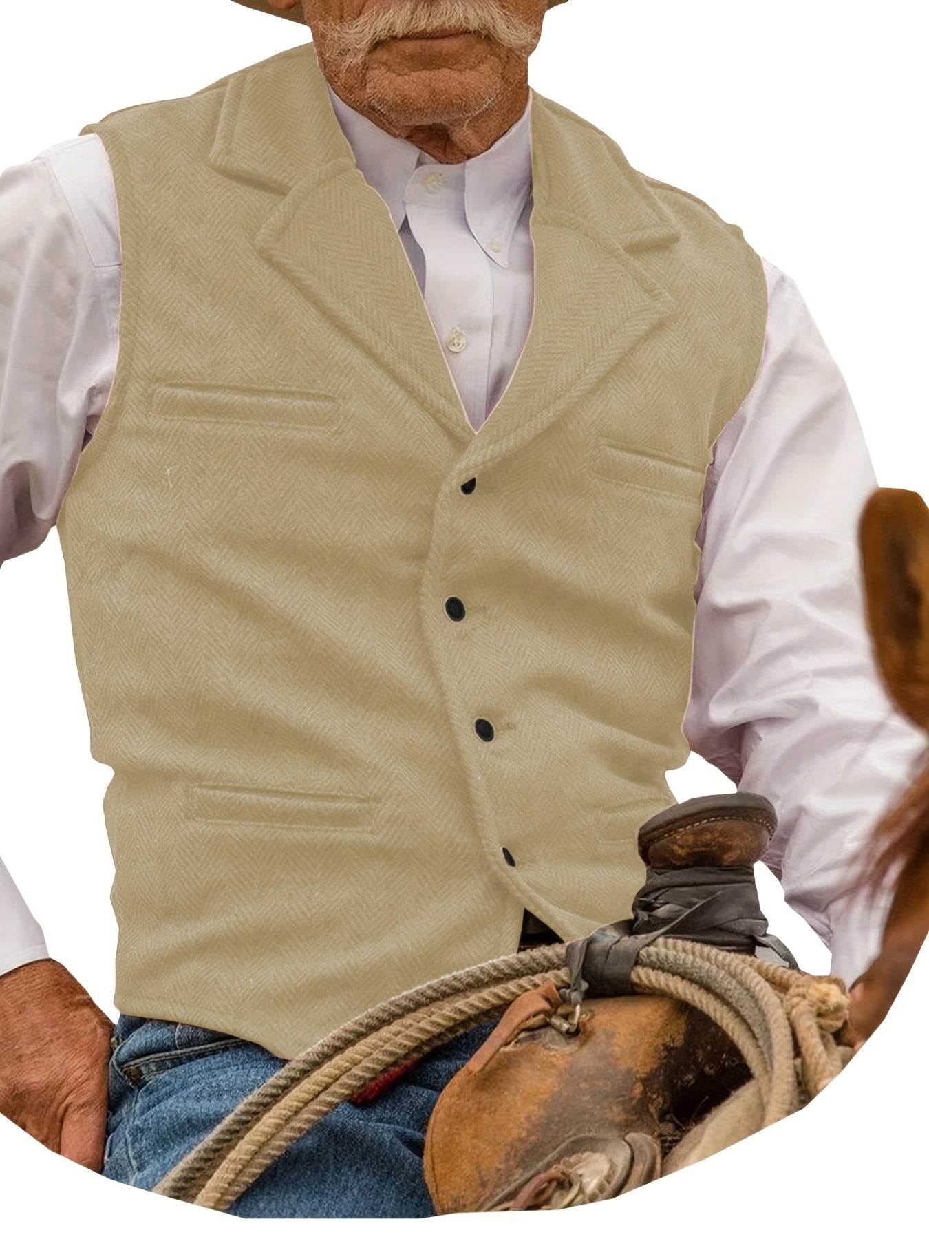 Etta | Waistcoat Brown Herringbone Tweed Notched Lapel for Women