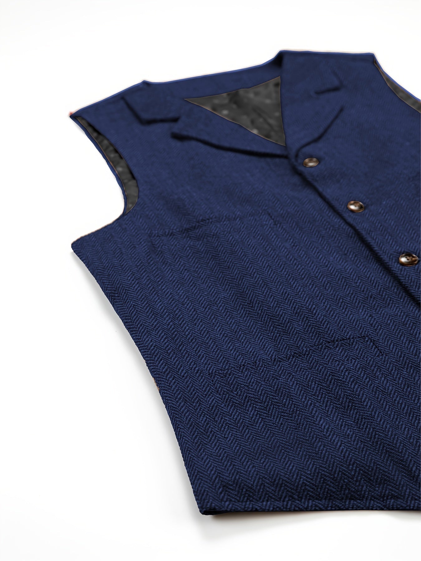 Etta | Waistcoat Brown Herringbone Tweed Notched Lapel for Women