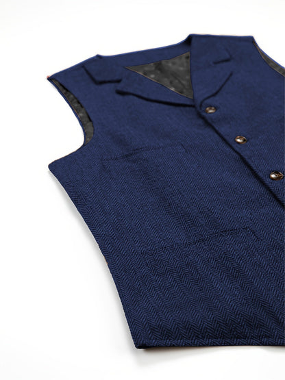 Etta | Waistcoat Brown Herringbone Tweed Notched Lapel for Women