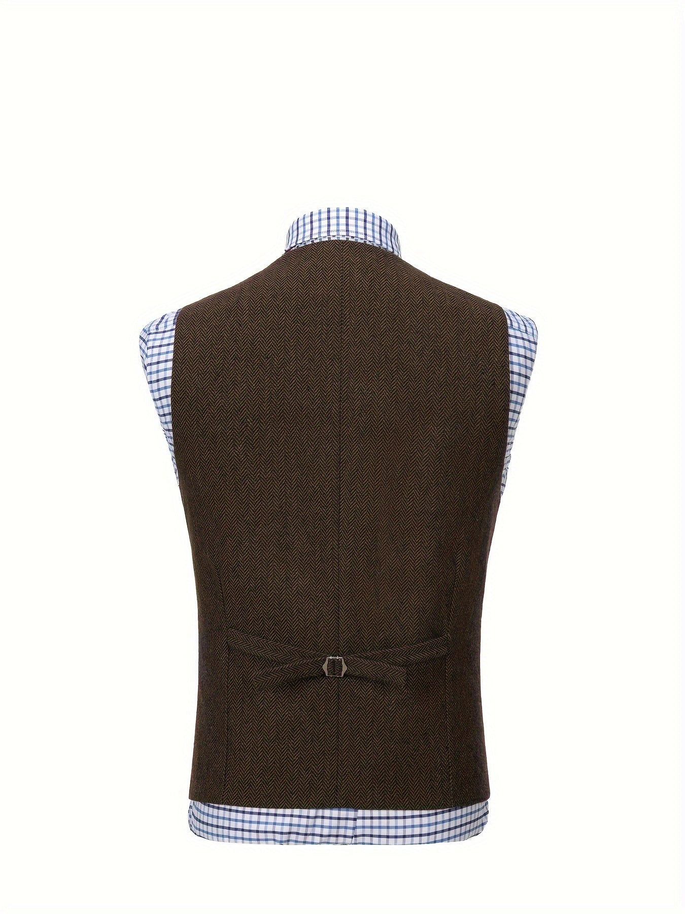 Etta | Waistcoat Brown Herringbone Tweed Notched Lapel for Women