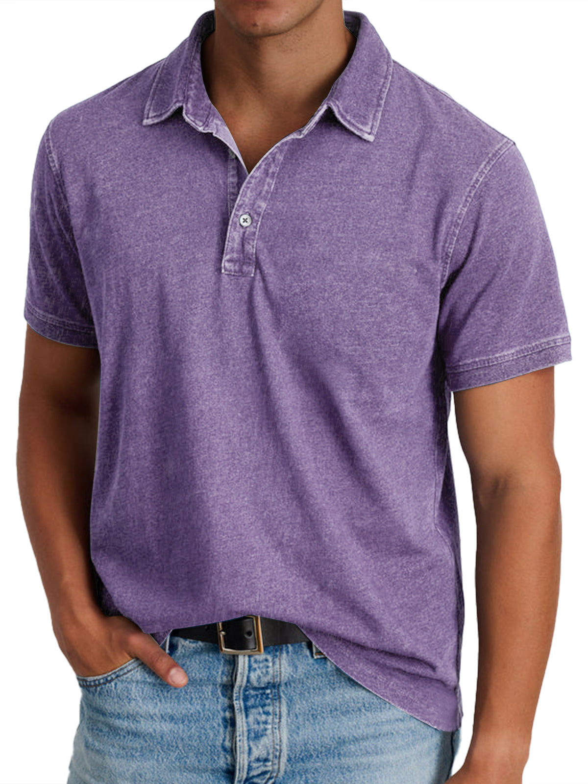 Alfred | Polo Shirt Washed Olive Polyester Relaxed Fit for Men