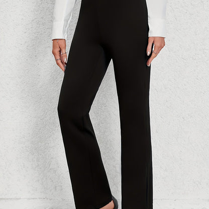Rosie | Trousers Black Ponte Straight-Leg High-Waisted for Women