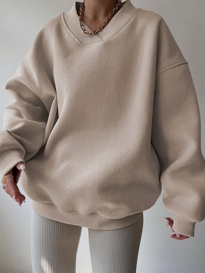 Tamsyn | Half-Zip Sweatshirt Oatmeal Oversized for Women