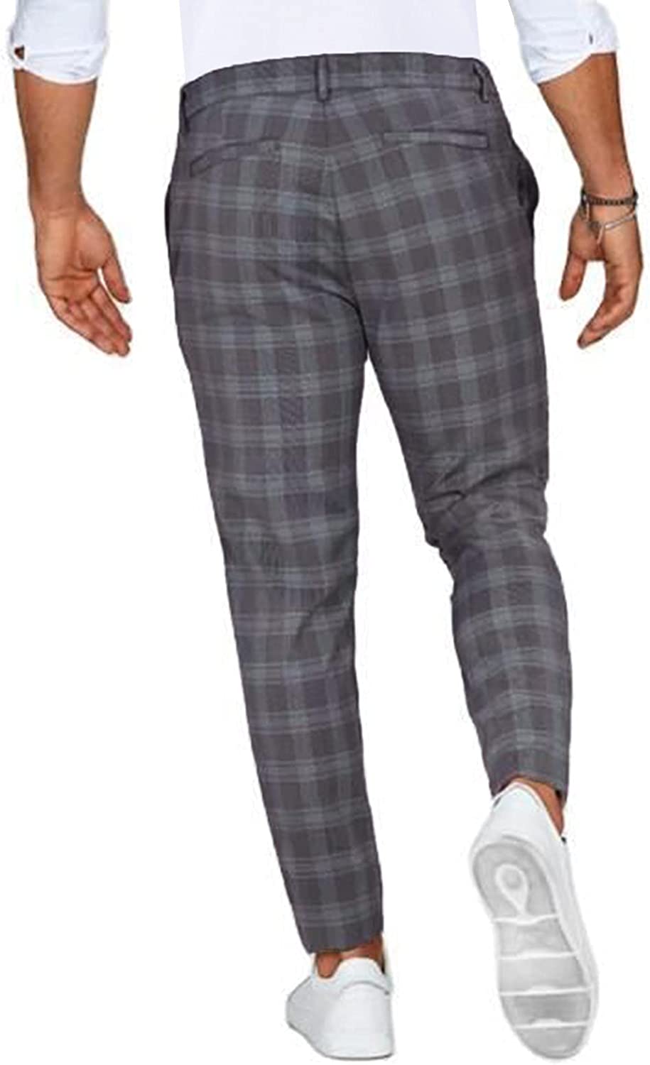 Inigo | Chino Trousers Taupe Check Slim Fit for Men