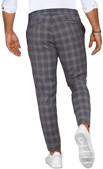 Inigo | Chino Trousers Taupe Check Slim Fit for Men