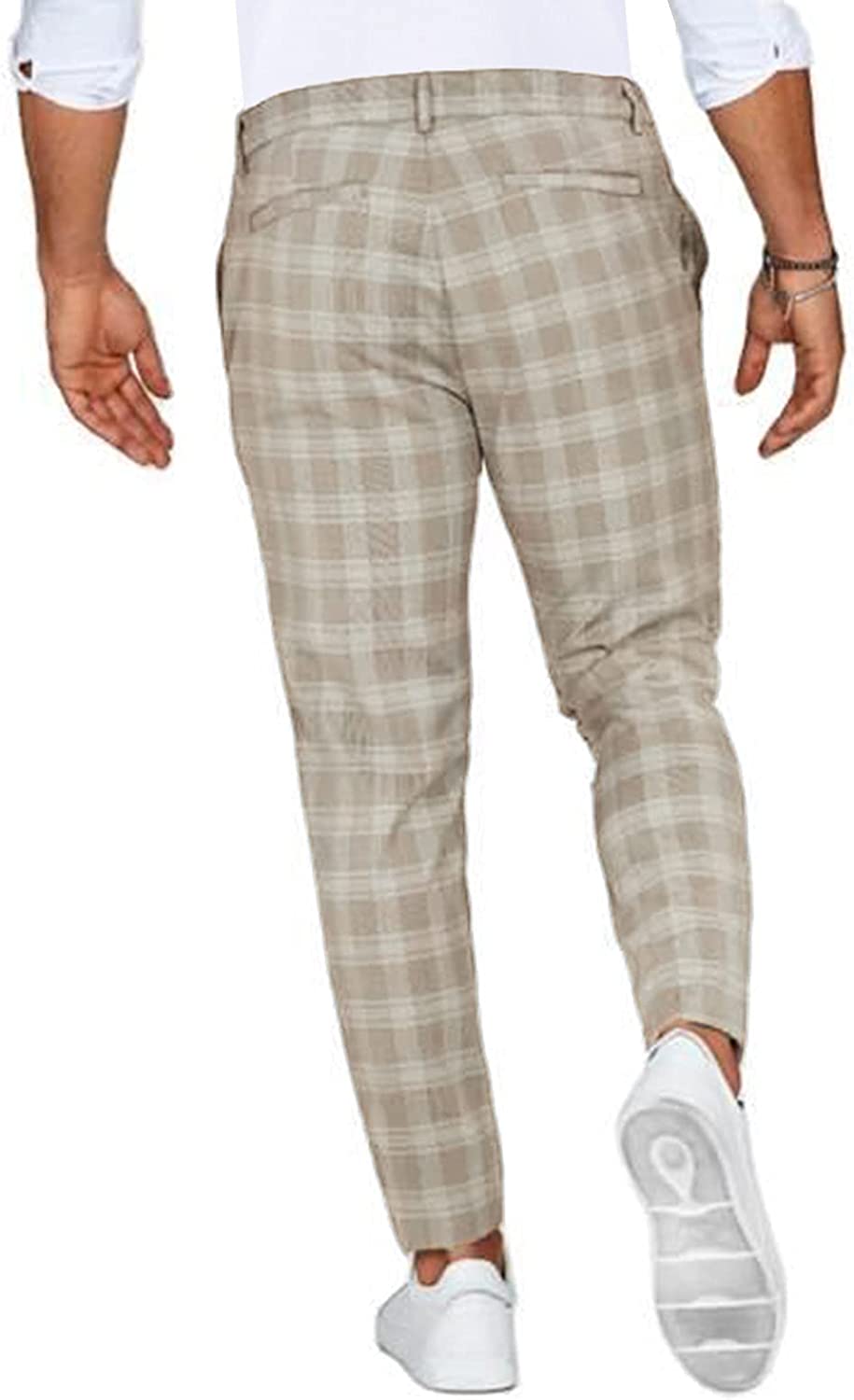Inigo | Chino Trousers Taupe Check Slim Fit for Men