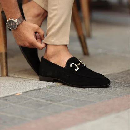Oliver | Loafers Stone Suede Horsebit Slip-On for Men