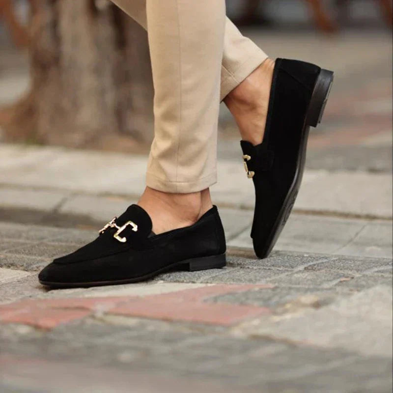 Oliver | Loafers Stone Suede Horsebit Slip-On for Men