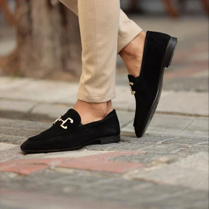 Oliver | Loafers Stone Suede Horsebit Slip-On for Men