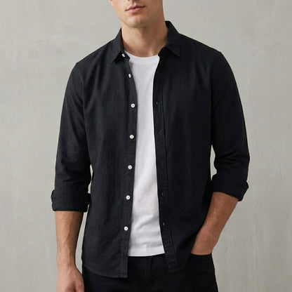 Jack | Oxford Shirt Blue Cotton Button-Down Long Sleeve for Men