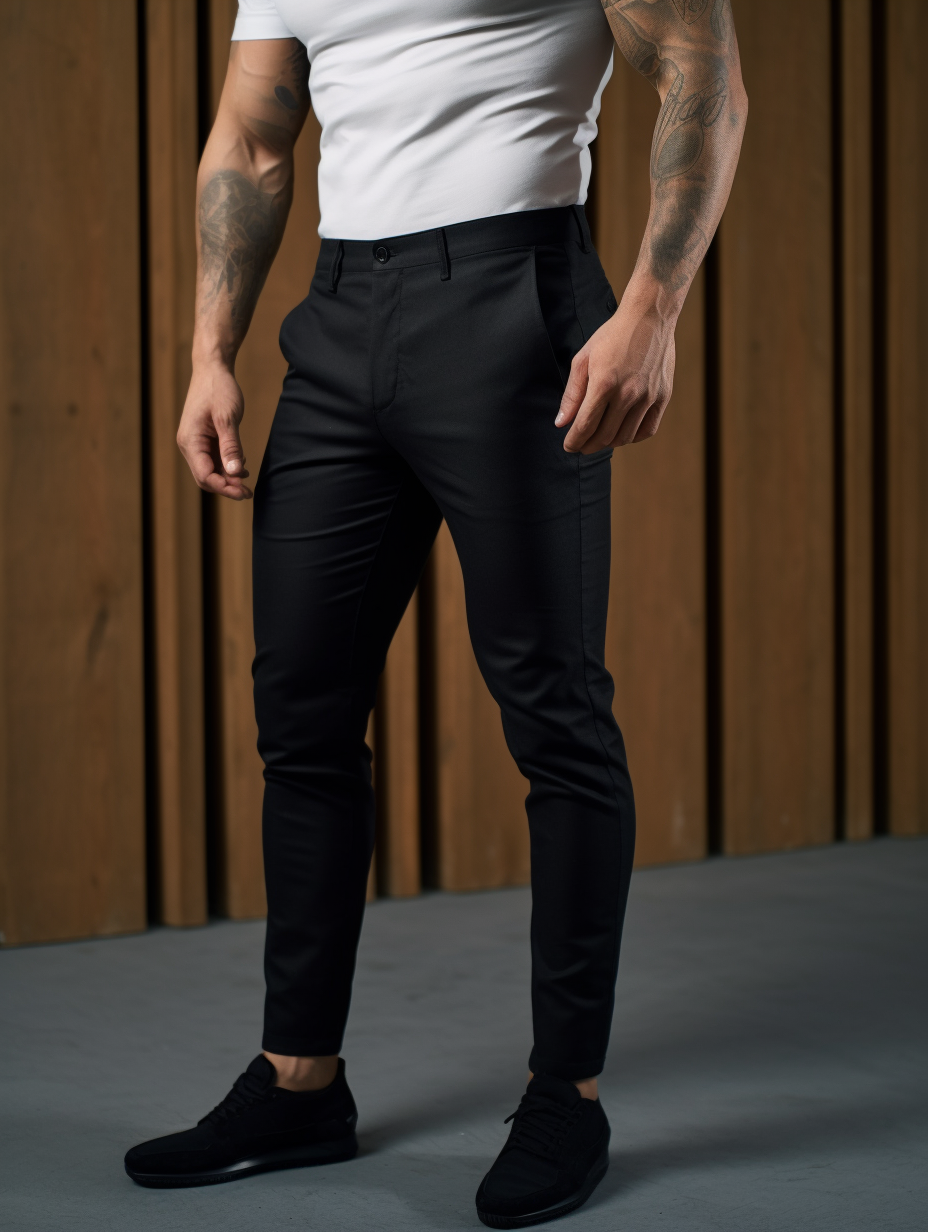 Piers | Trousers Charcoal Stretch Slim Tapered for Men