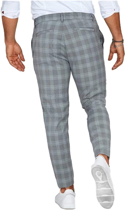 Inigo | Chino Trousers Taupe Check Slim Fit for Men