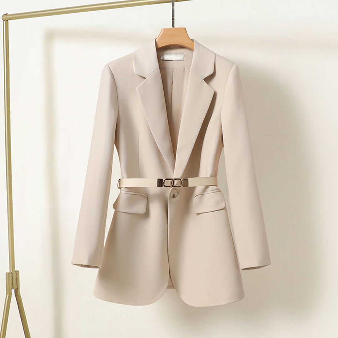 Orla | Belted Blazer Stone Woven Tailored Long Line for Women