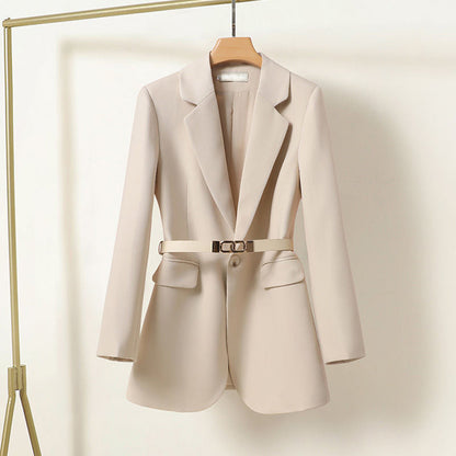 Orla | Belted Blazer Stone Woven Tailored Long Line for Women