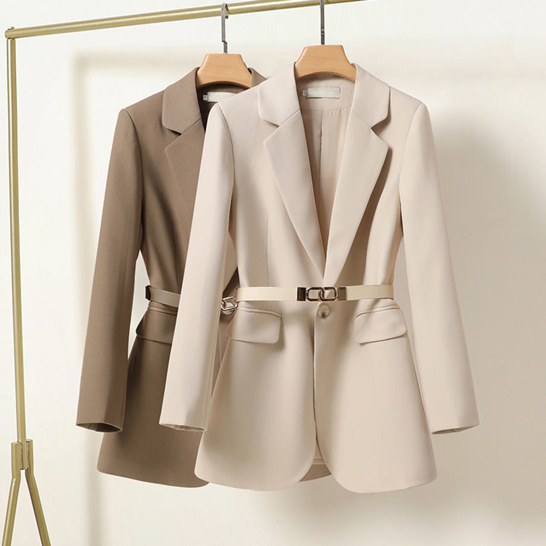 Orla | Belted Blazer Stone Woven Tailored Long Line for Women