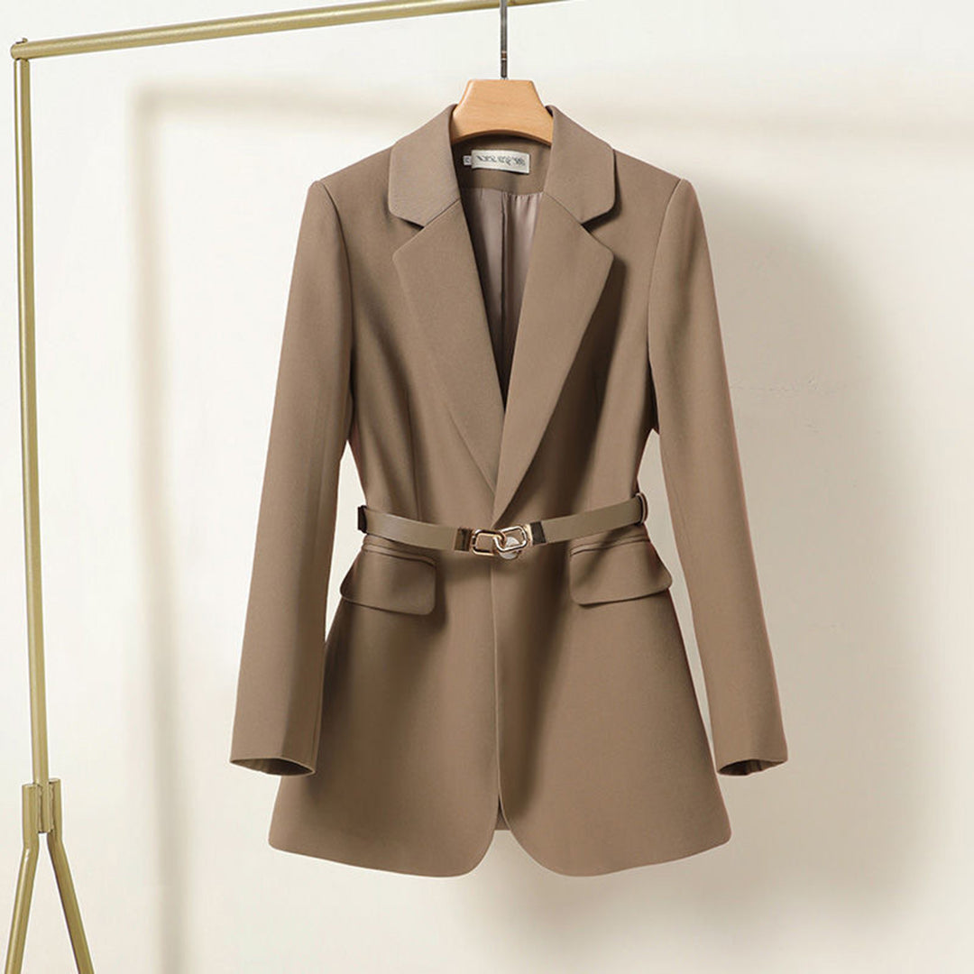 Orla | Belted Blazer Stone Woven Tailored Long Line for Women