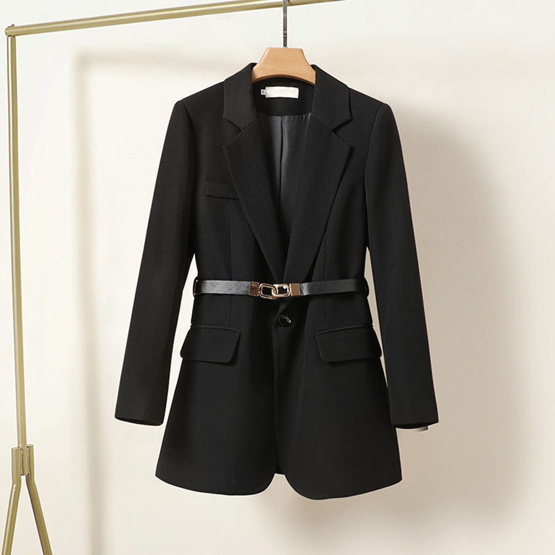 Orla | Belted Blazer Stone Woven Tailored Long Line for Women