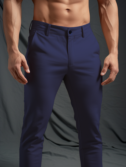 Piers | Trousers Charcoal Stretch Slim Tapered for Men