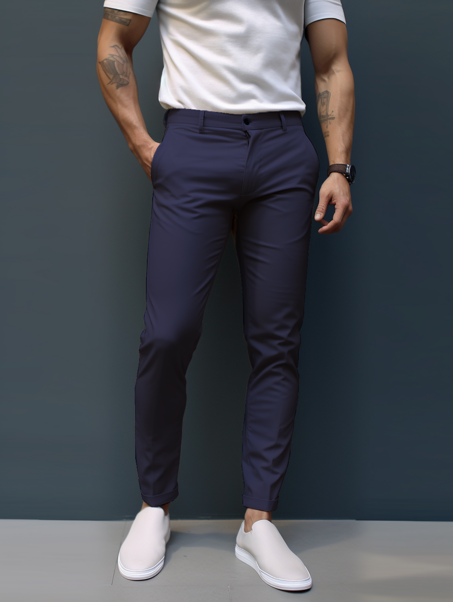 Piers | Trousers Charcoal Stretch Slim Tapered for Men