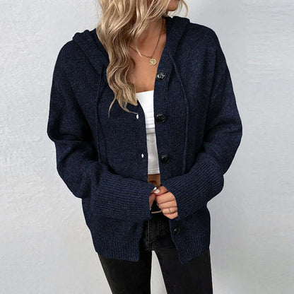 Verity | Cardigan Camel Knit Button-Front Relaxed Fit for Women