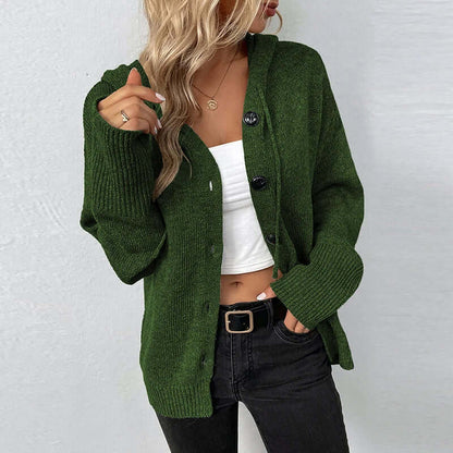 Verity | Cardigan Camel Knit Button-Front Relaxed Fit for Women