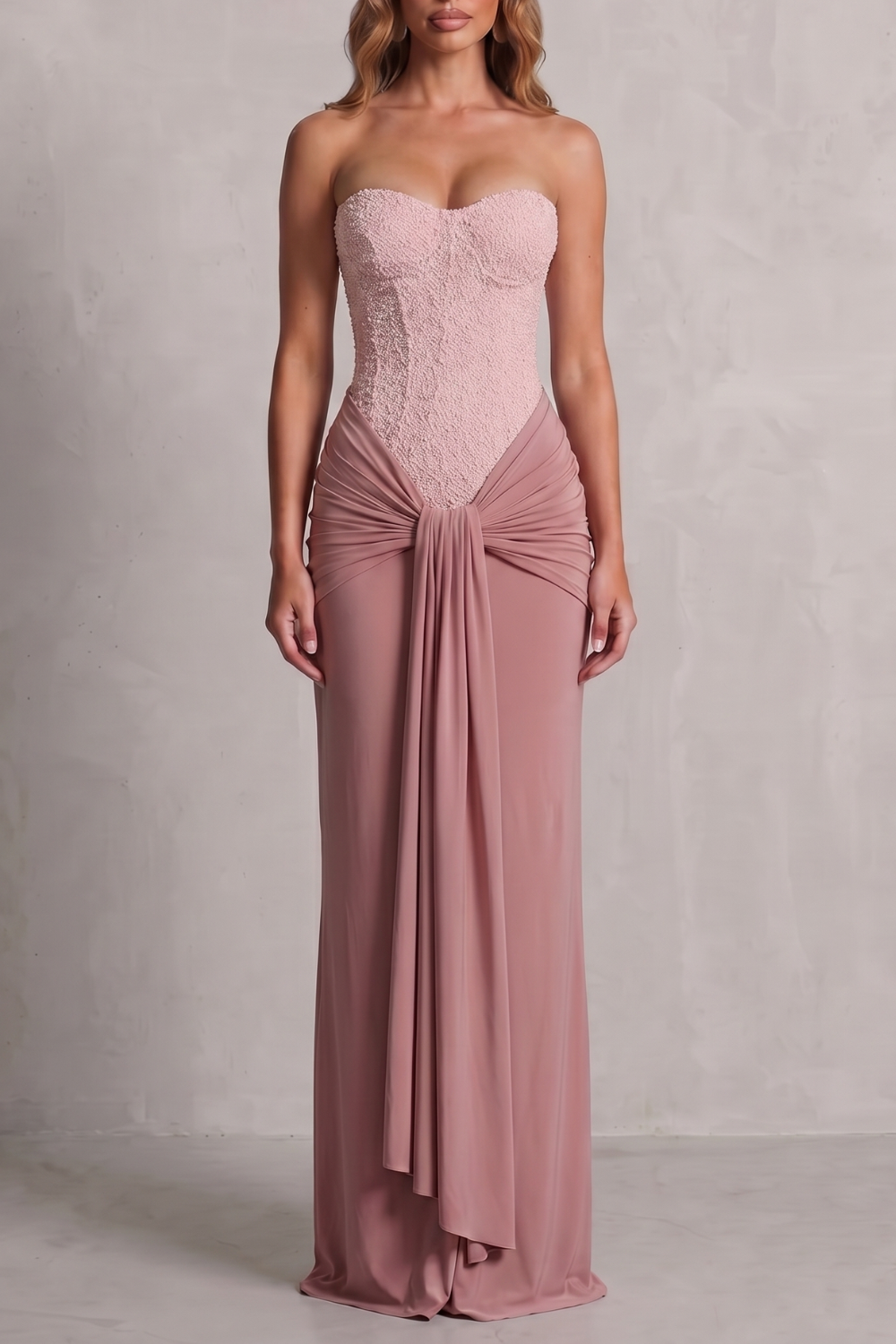 Camellia | Maxi Wedding Dress White Embellished Corset Draped for Women