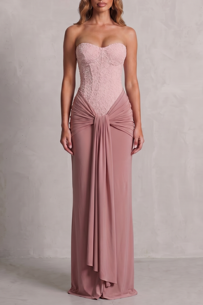 Camellia | Maxi Wedding Dress White Embellished Corset Draped for Women