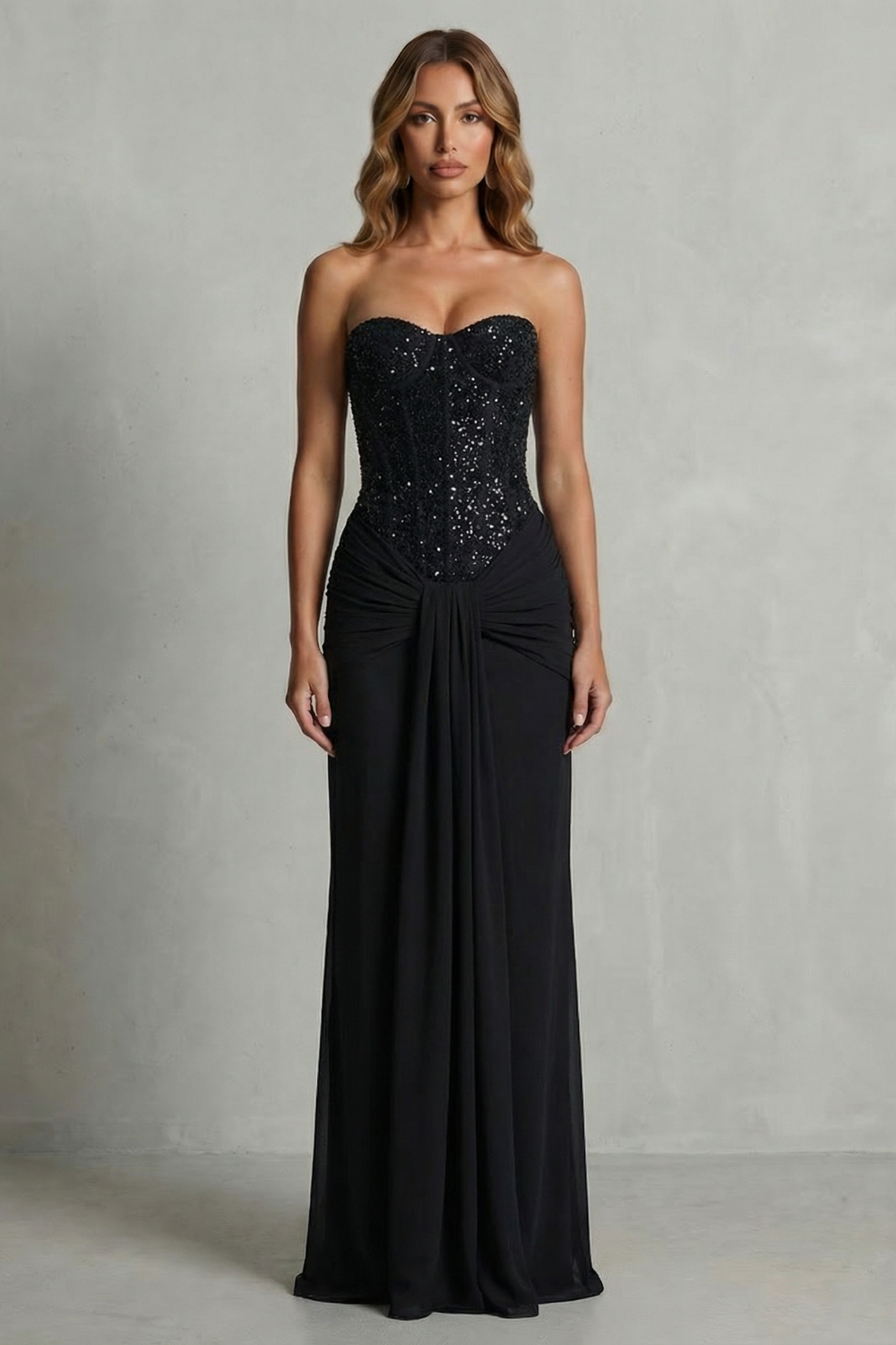 Camellia | Maxi Wedding Dress White Embellished Corset Draped for Women