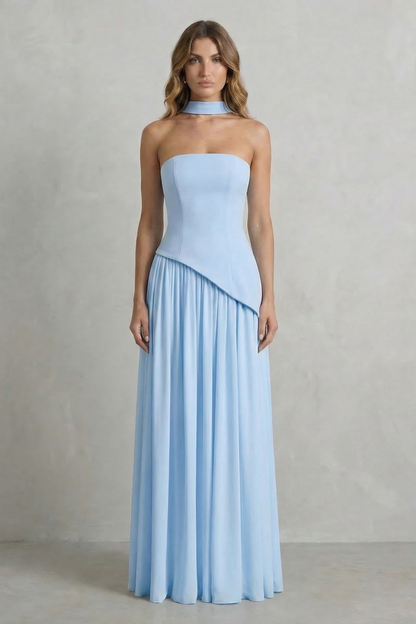 Felice | Maxi Dress Butter Yellow Strapless Sculpted Draped for Women