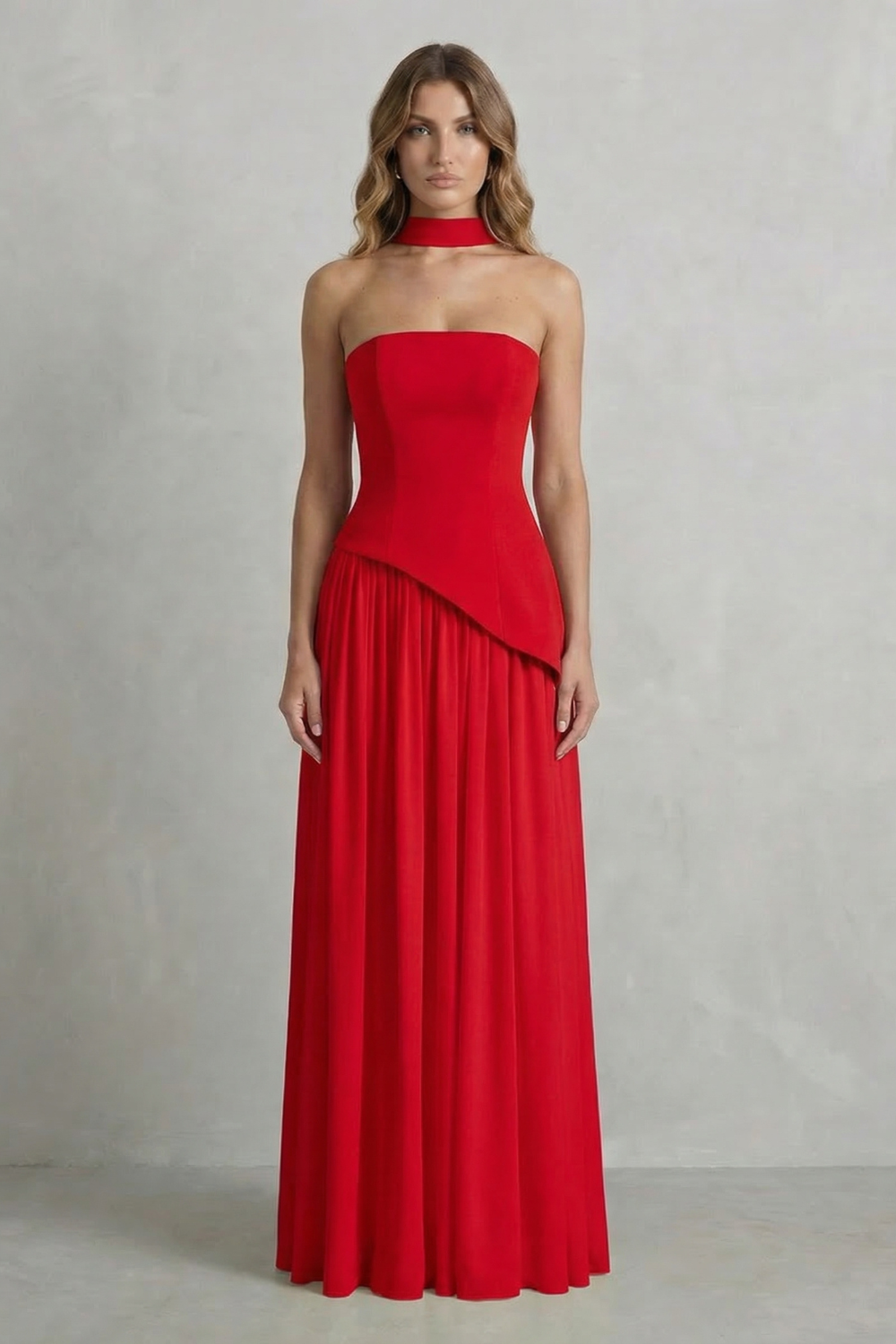 Felice | Maxi Dress Butter Yellow Strapless Sculpted Draped for Women
