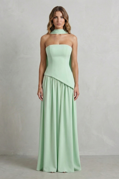 Felice | Maxi Dress Butter Yellow Strapless Sculpted Draped for Women